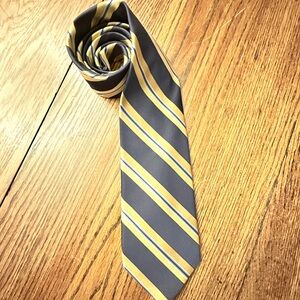 Nautica Yellow Blue Stripe Silk Necktie 57" EUC B